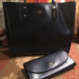 🦋Coach metallic blue set🦋